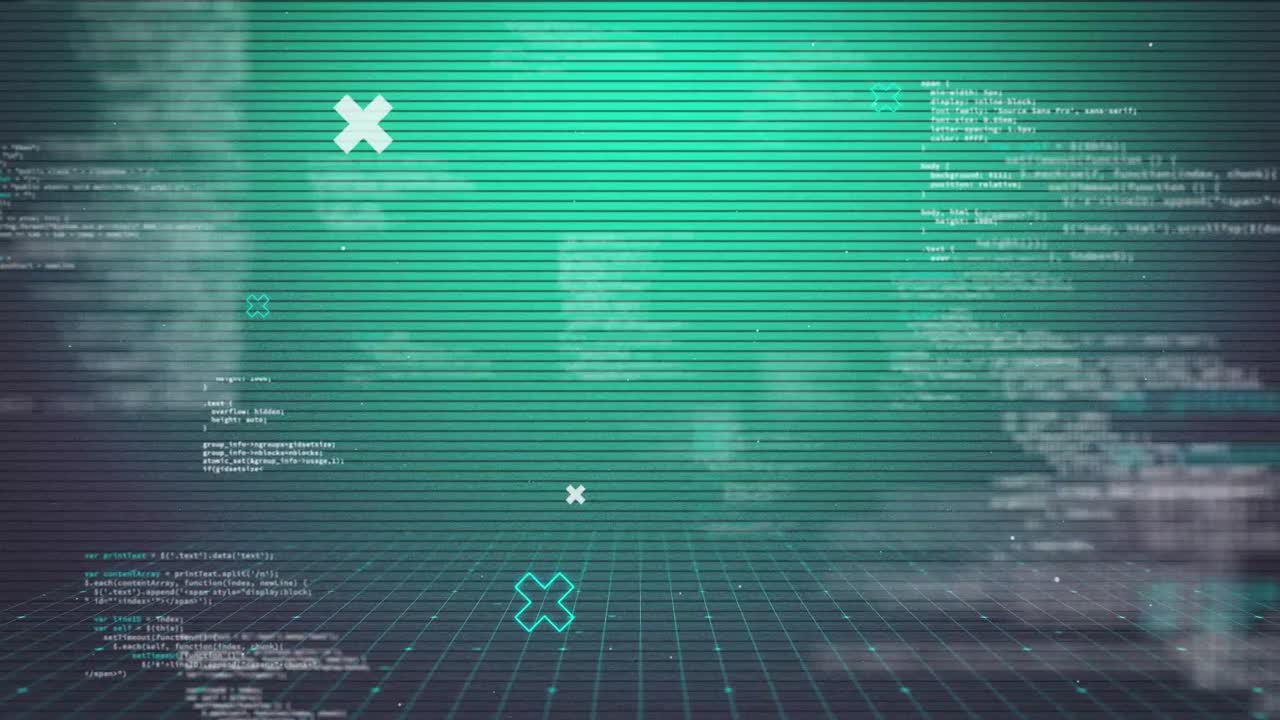 녹색 라인 화면에서  커서와 데이터 처리의 애니메이션