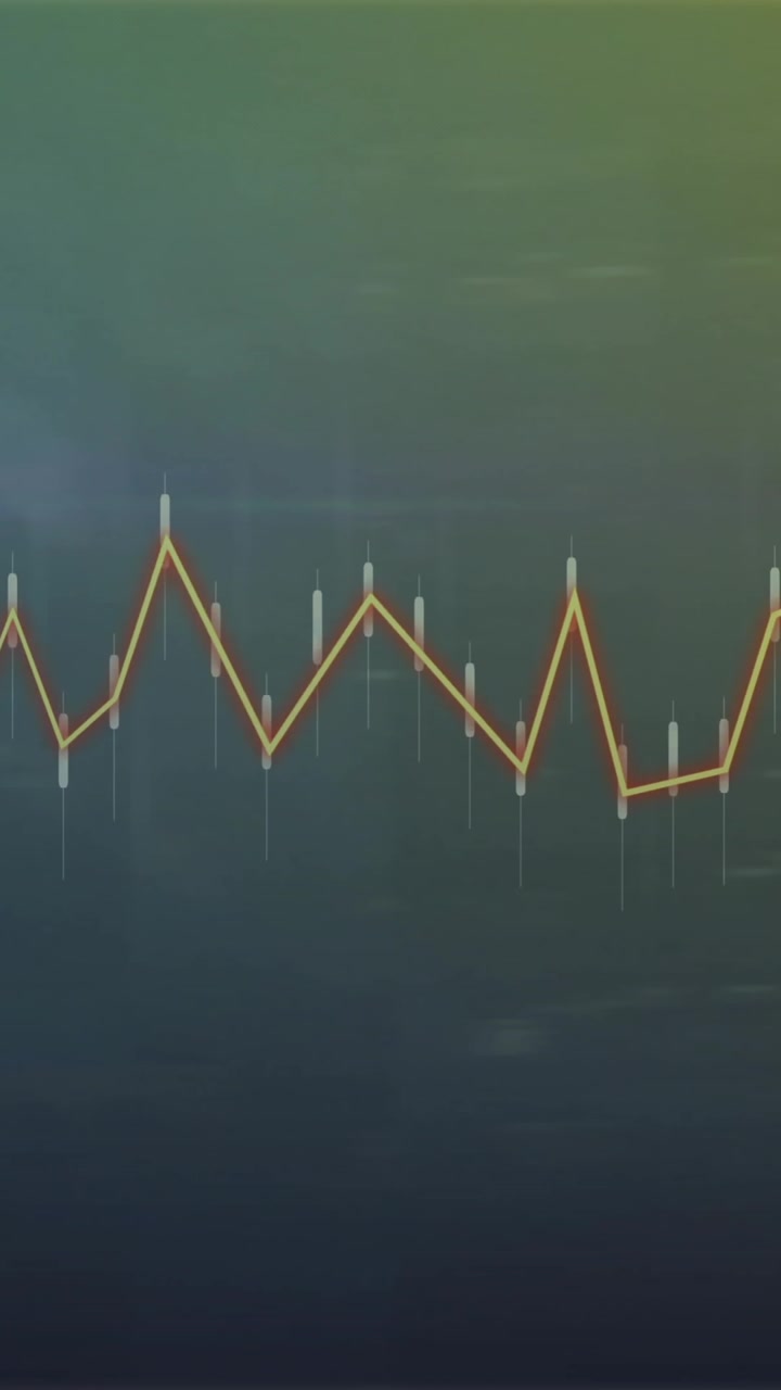 Animation of financial data processing over green background