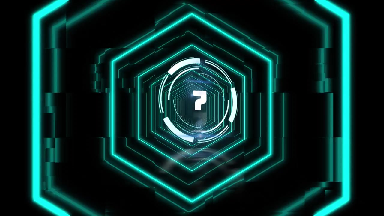 Animation of geometrical shapes over clock on black background