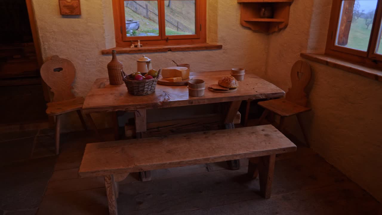 19세기 식당을 보여주는 촬영