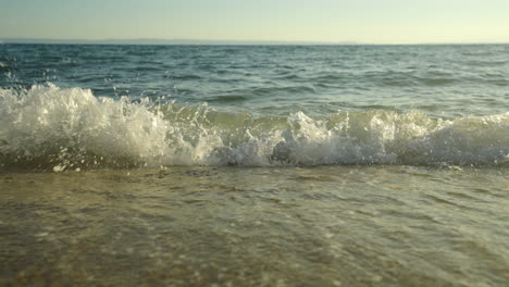 olas en la playa al atardecer