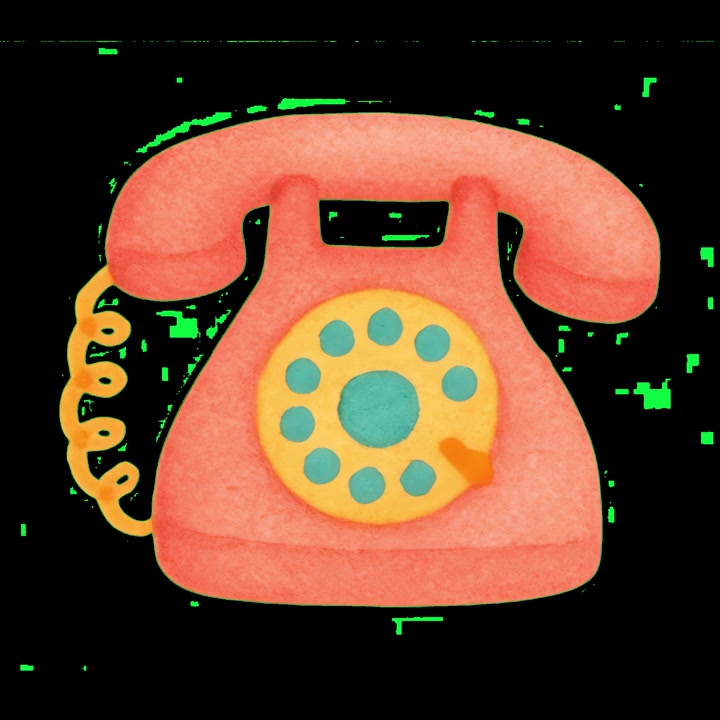 Animated Illustration of a Vintage Rotary Telephone Dialing