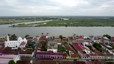 drone side of downtown tlacotalpan veracruz