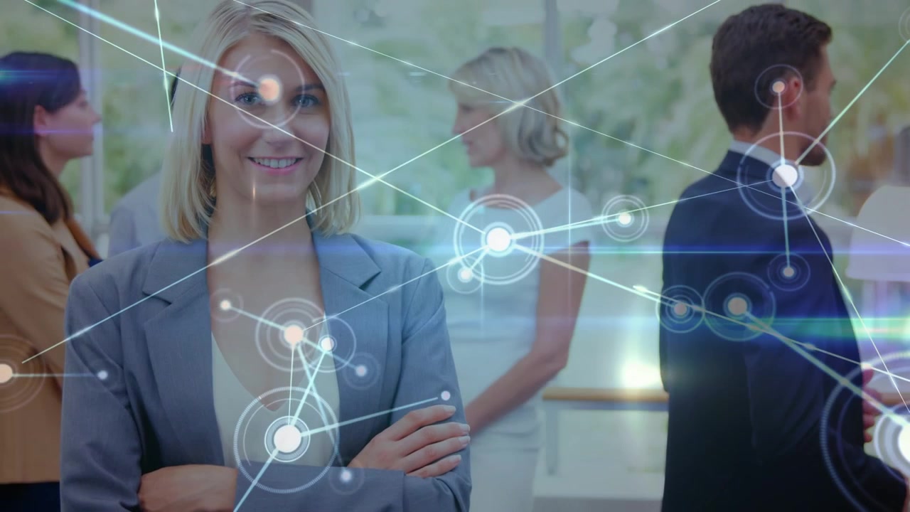Animazione di una rete di connessioni su un'insegnante e