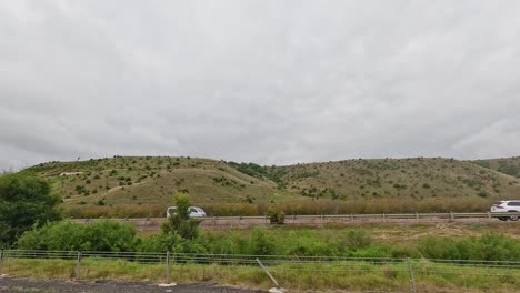 vehicles traveling on a rural highway