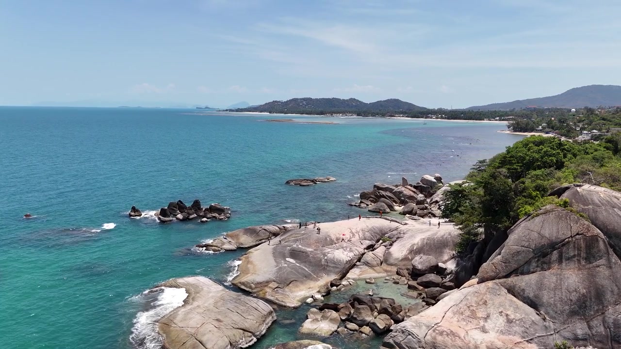 Drone view of Hin Ta Hin Yai in Lamai, Koh Samui
