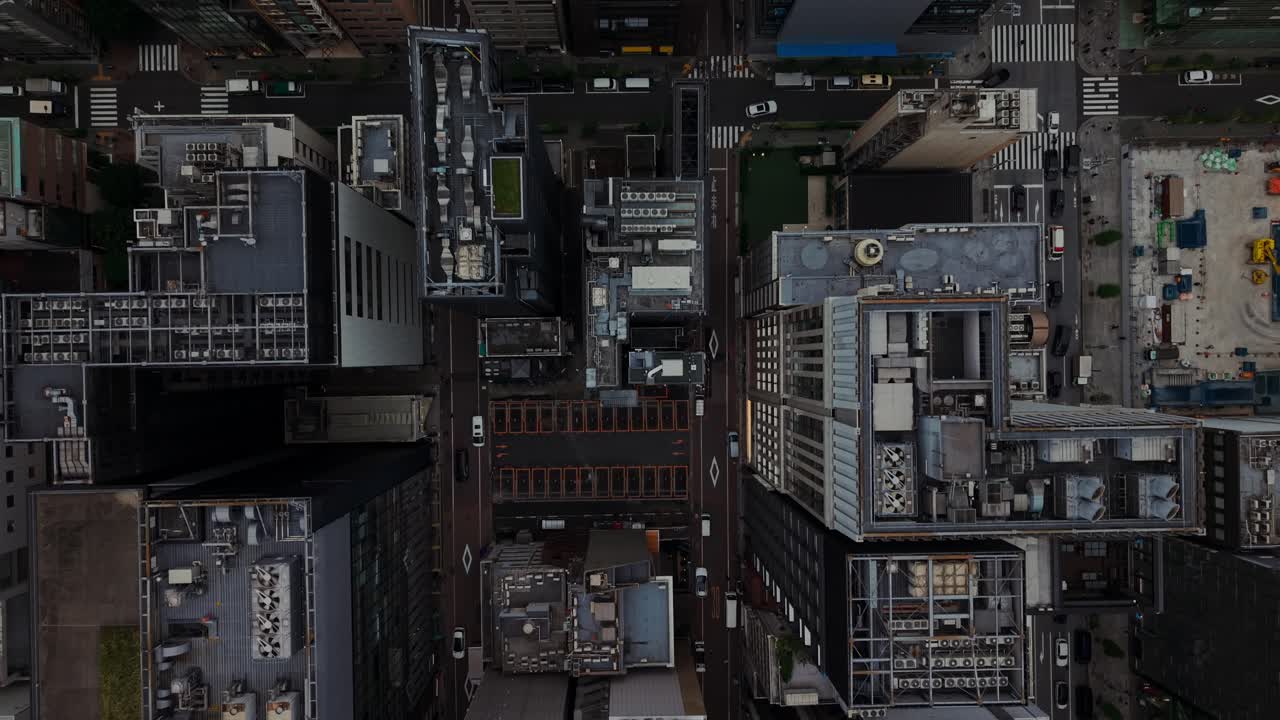 Aerial View of Cityscape with Buildings and Streets