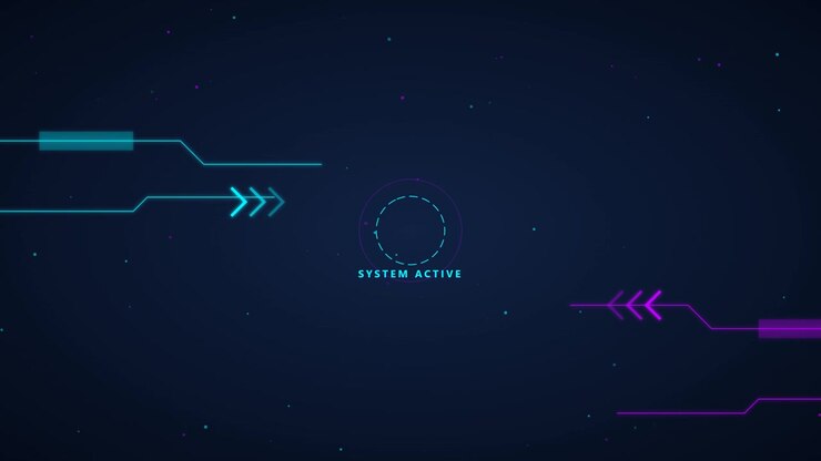 Digital HUD Interface with System Active Text and Abstract Graphics