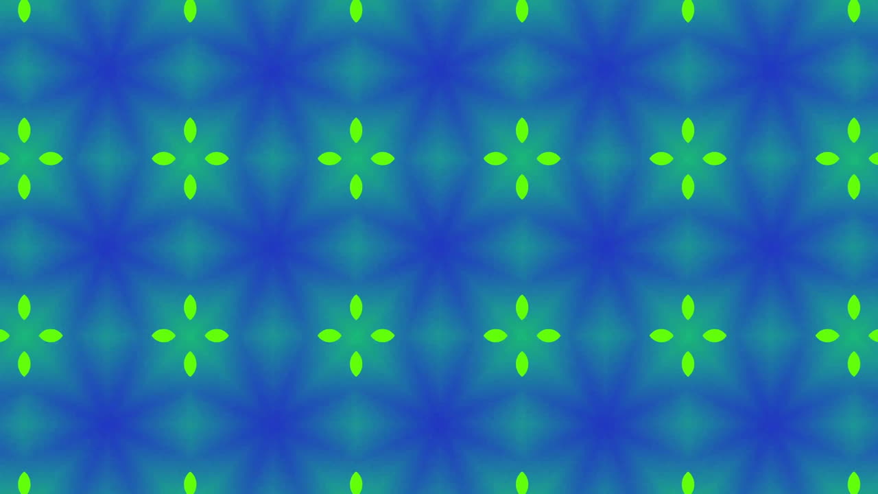 Animation of green shapes on blue background