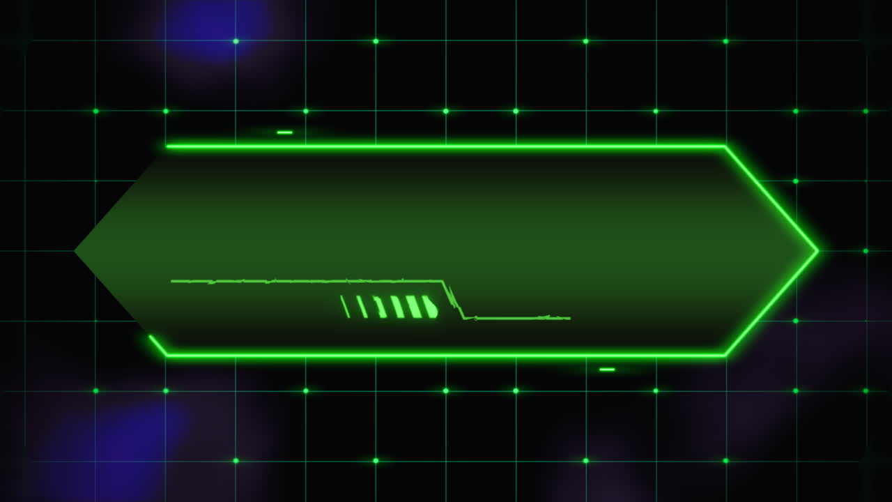 Glowing green button for futuristic interfaces