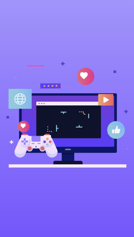 una animación de un concepto de juegos en línea