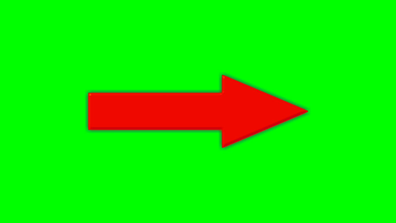 Arrow Sign Symbol Animation On Green Screen Red Color Cartoon Arrow Pointing Right 4k Animated 5815