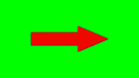 arrow sign symbol animation on green screen, red color cartoon arrow pointing right 4k animated image video overlay elements