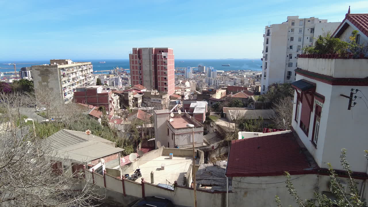 Panoramic view of the city of Algiers capita of algeria in a sunny day on the bay of algiers