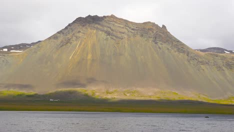 Beautiful-time-lapse-cloud-shadows-on-volcanic-mountain-in-Iceland