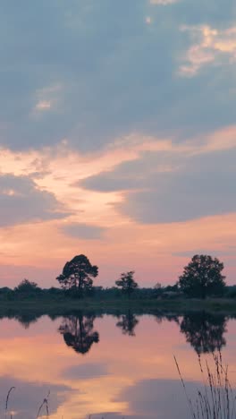 sunset reflections on a calm lake