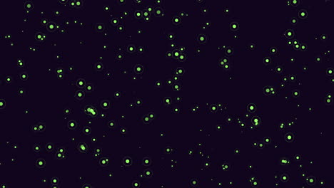 puntos verdes brillantes esparcidos sobre un fondo negro