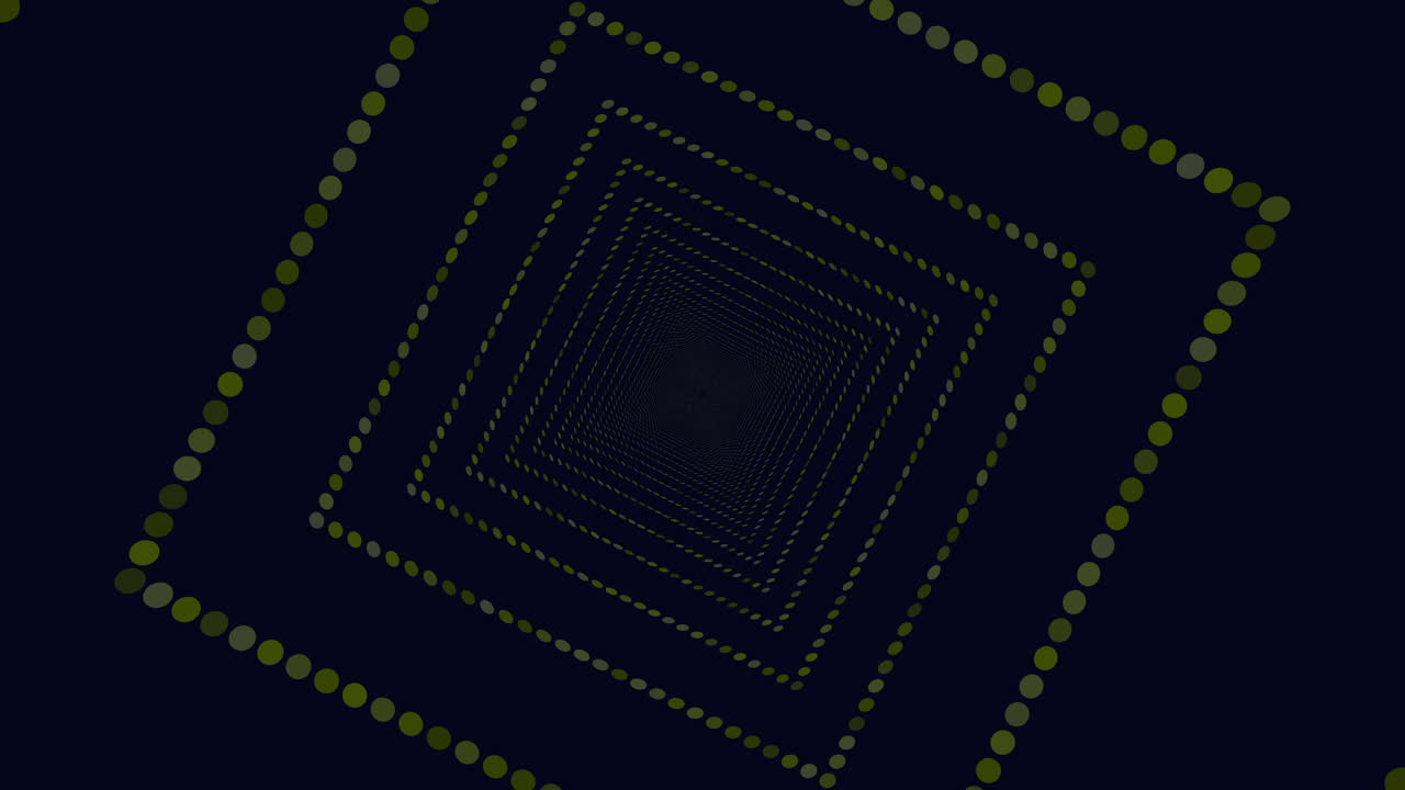 블루 그라데이션에 네온 점이 있는 나선형 사각형