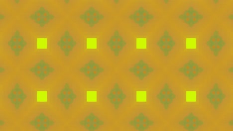 Kaleidoscopic-shapes-moving-hypnotically-on-yellow-background
