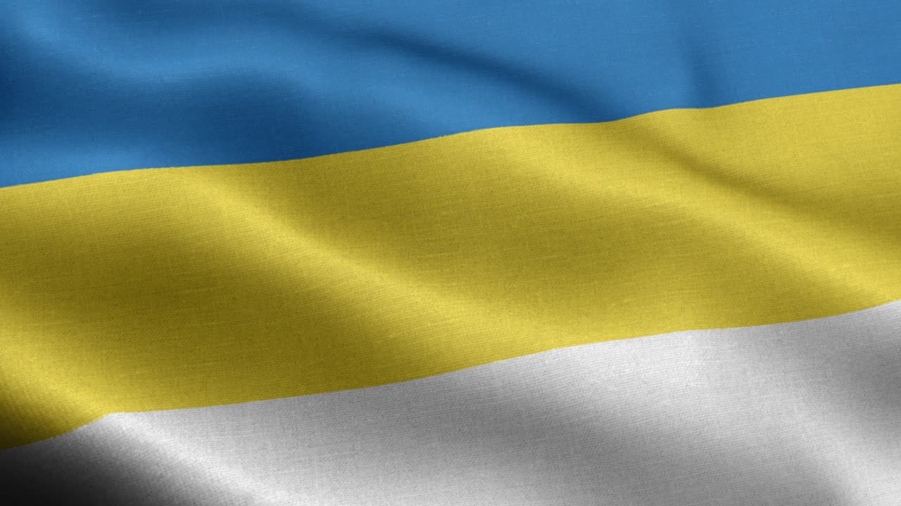 Bandiera di Jena, Turingia - Bandiere degli stati della Germania - Bandiere municipali tedesche - Germania - Elementi di pattern a onda di bandiera in loop - Bandiera ripresa al rallentatore - Bandiera a schermo intero pronta per il loop che sventola al rallentatore. Animazione 3D realistica. Risoluzione 4K