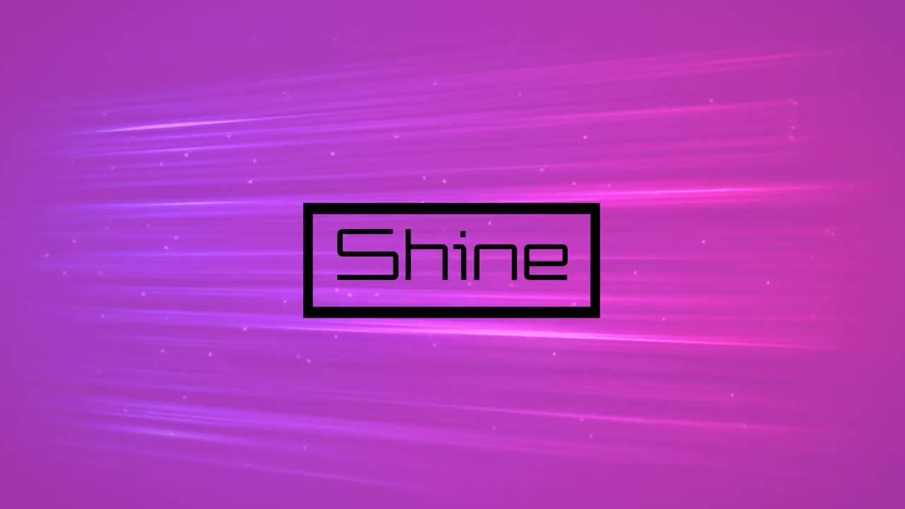 animación de texto brillante y líneas sobre fondo negro