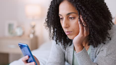 Lonely,-bored-and-young-woman-on-mobile-phone