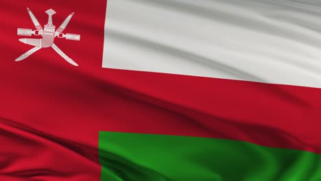 oman flag waving on wind seamles loop 3d animation. 4k resolution.