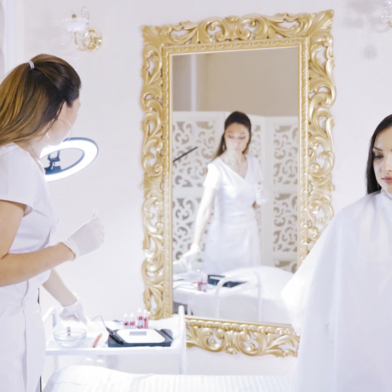 Woman at beauty salon