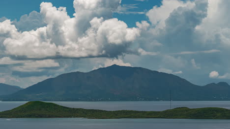 dynamic cloudscape over mont dore, new caledonia - dramatic time lapse