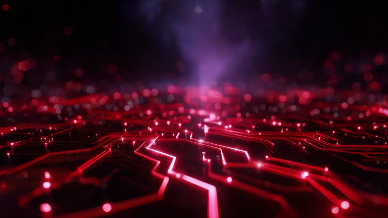 Abstract glowing circuit board technology