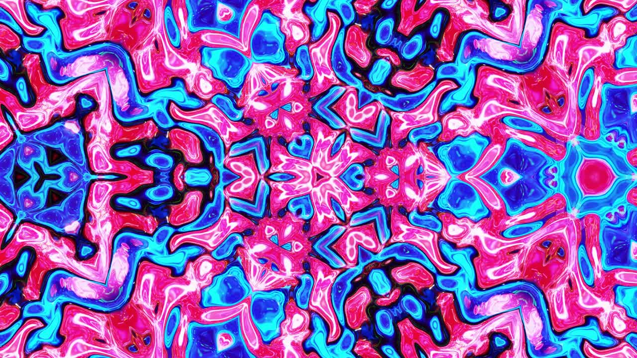 3D stylish abstract looped bg like wavy symmetrical pattern like kaleidoscopic structure with waves, multicolor liquid glass with beautiful gradient colors. 4k trendy colorful fluid animation