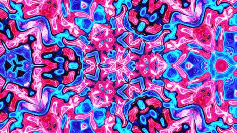3d elegante abstracto en bucle bg como patrón simétrico ondulado como estructura caleidoscópica con ondas, vidrio líquido multicolor con hermosos colores de gradiente. 4k animado fluido colorido de moda