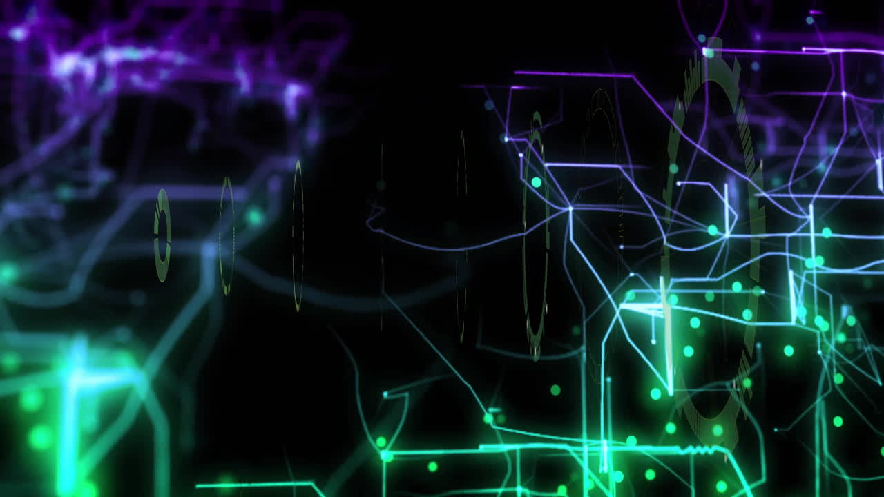 animación de procesamiento de datos digitales sobre escaneo de alcance en fondo negro