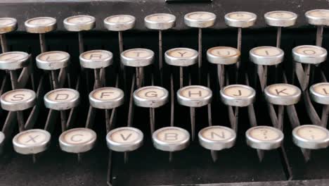 close-up of an old dusty typewriter