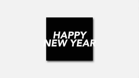 feliz año nuevo moderno en marco sobre degradado blanco