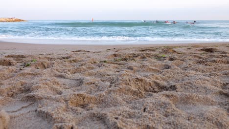 Shot-of-a-person-running-in-the-morning-on-a-beachside