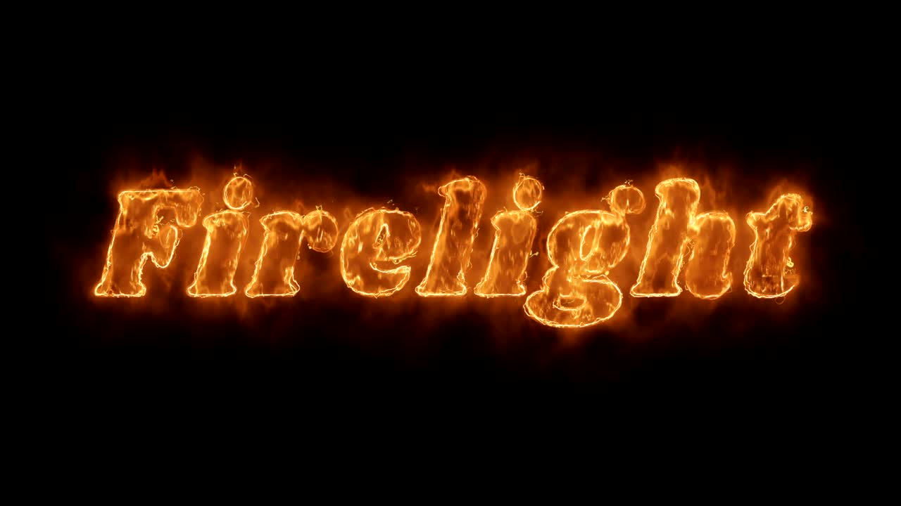 Firelight Word Hot Animated Burning Realistic Fire Flame Loop.
