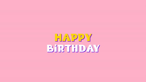 feliz cumpleaños escrito en fondo rosa