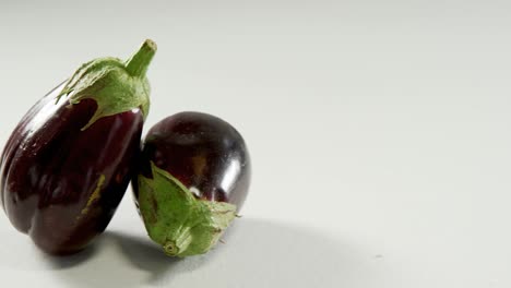 eggplants on a white background 4k