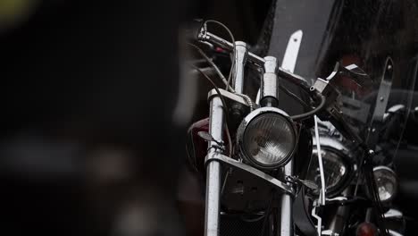 Cinematic-close-up-slow-motion-of-motorcycle-headlight