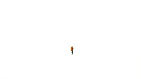 joven caucásico en skateboard contra blanco, 4k