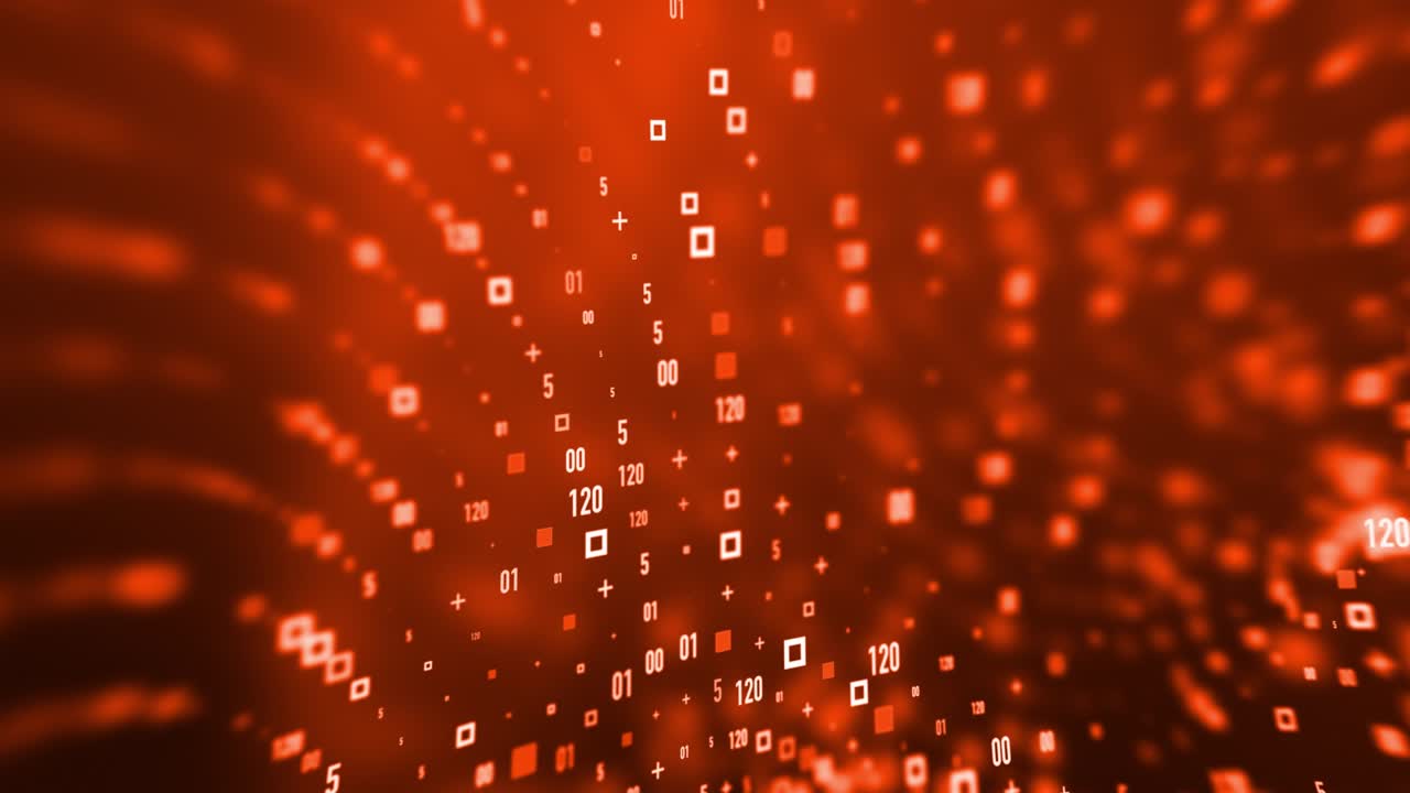 grandes datos digitales conectan números de datos fondo rojo