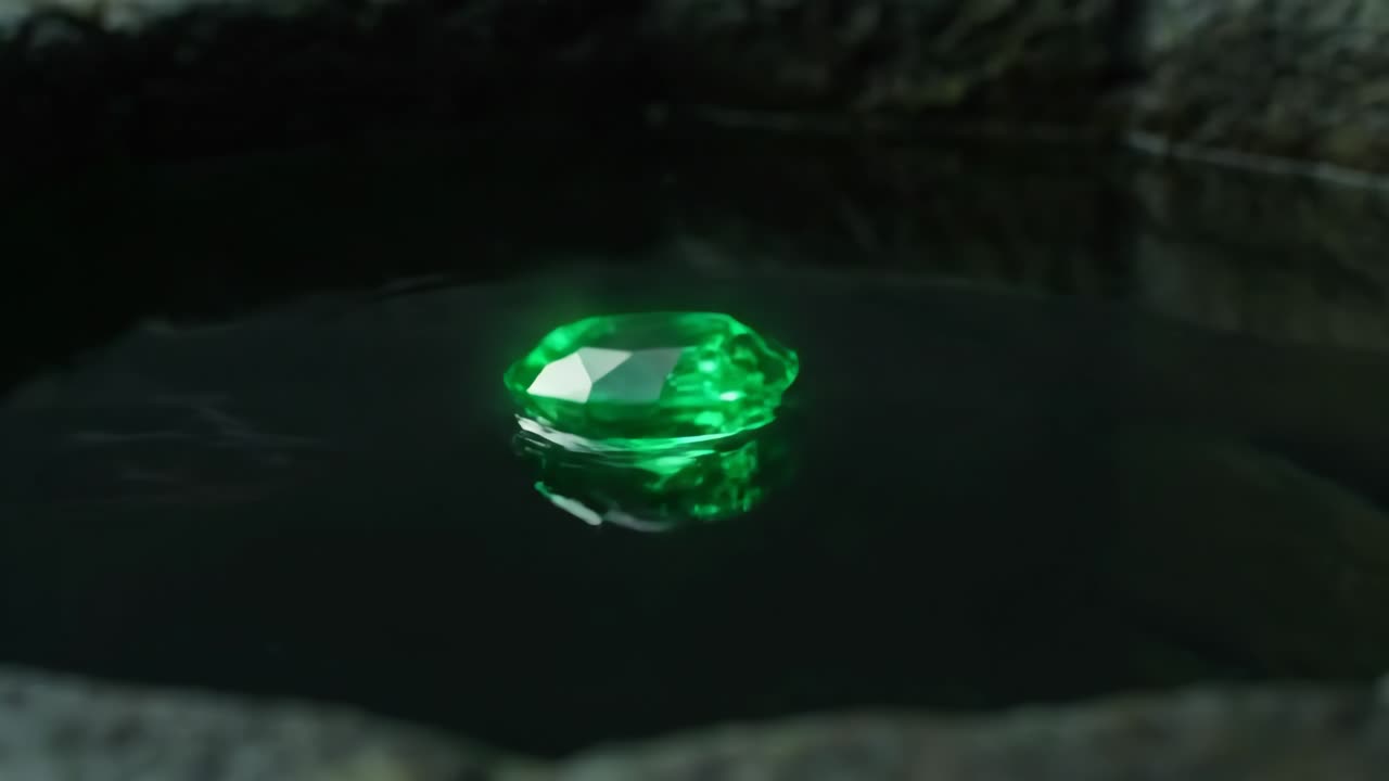 Emeralds in water