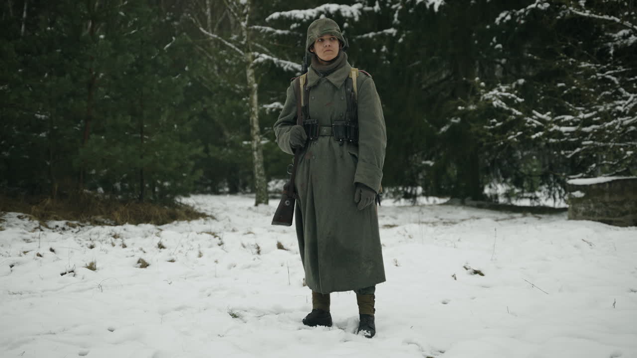 German Soldier in Winter Uniform