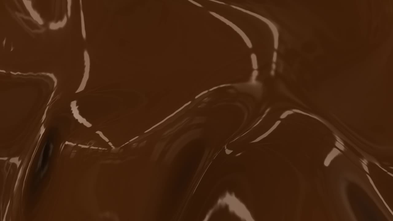 fondo de chocolate caliente líquido. textura de chocolate oscuro derretido bucle de renderización 3d 4k. glamour telón de fondo de seda animación