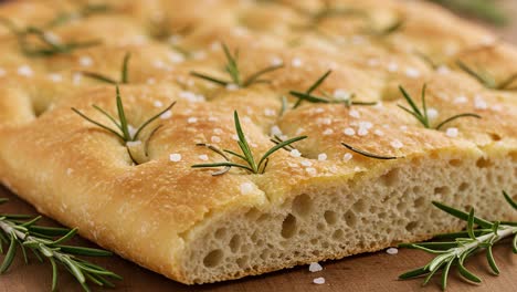 delicious focaccia bread with rosemary and sea salt