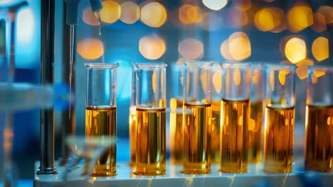 laboratory experiment with test tubes