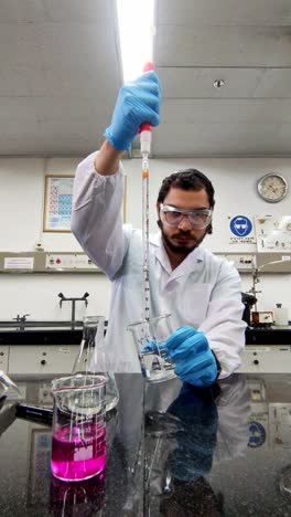 professional lab technique with multiple tools