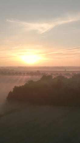 misty sunrise over a countryside landscape