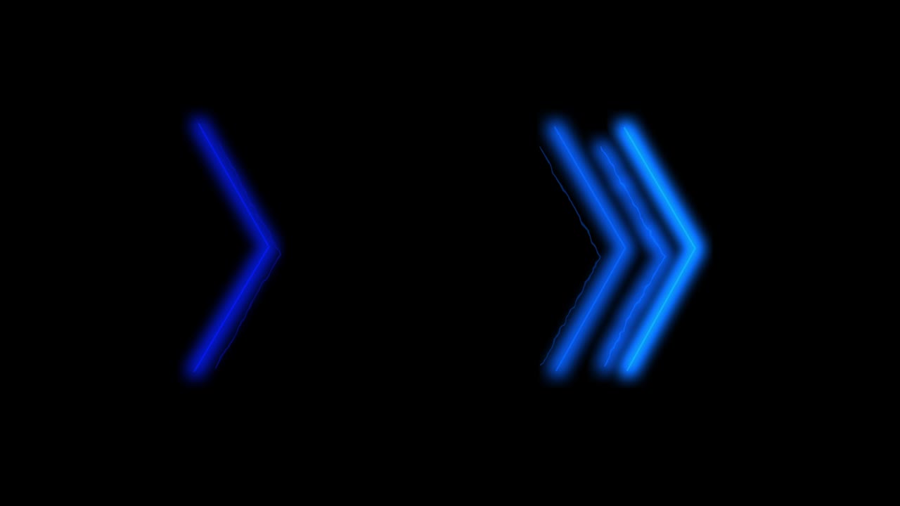 señal de neón flechas animación de señal de luz rosa y azul que se extiende desde el centro con un fondo negro. se puede utilizar para componer varios medios como noticias, presentaciones, medios en línea, redes sociales